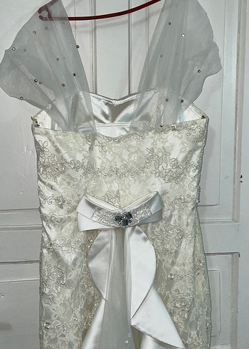 Straplez Vintage A-Line Uzun Gelinlik - Görsel 3