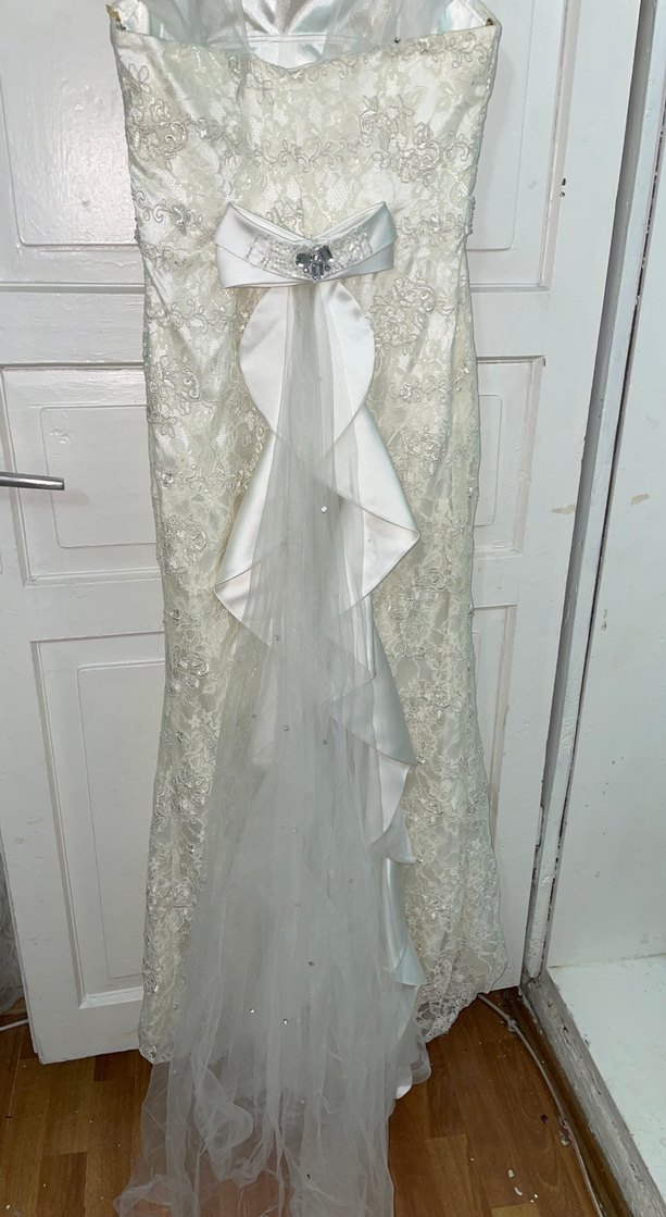 Straplez Vintage A-Line Uzun Gelinlik - Görsel 5