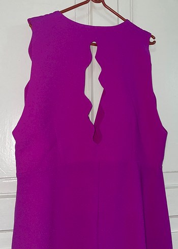 Mor dekolteli uzun elbise - Görsel 3