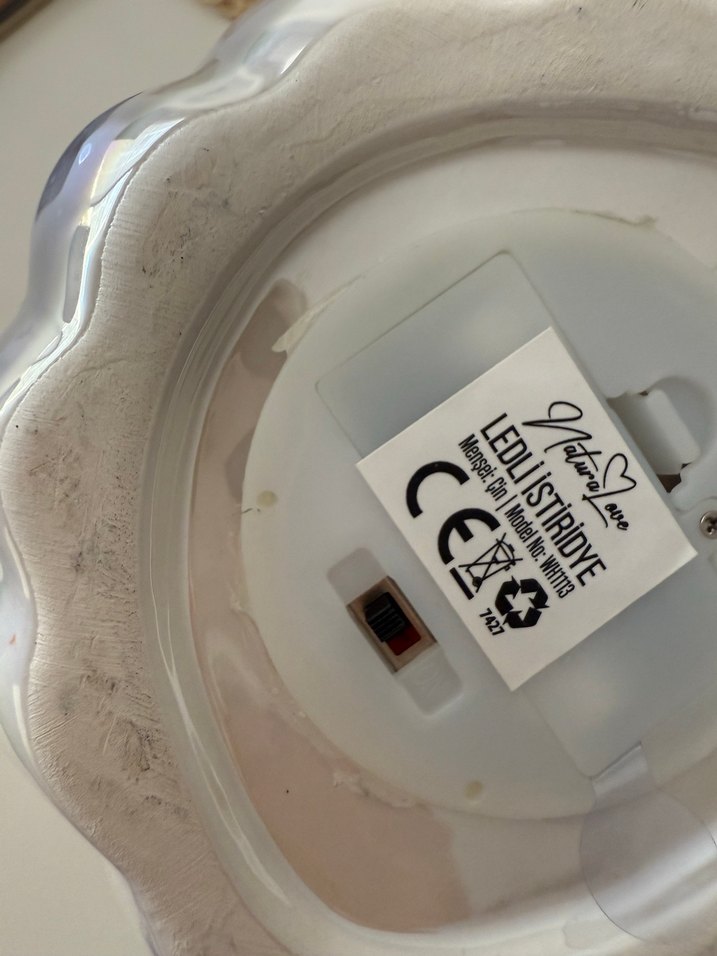 İnci Tasarımlı Beyaz Masa/Gece Lambası - Görsel 2