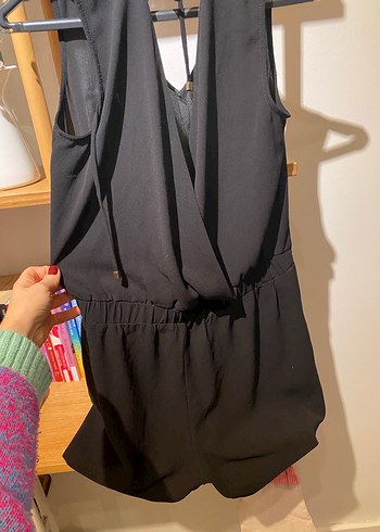 Siyah V Yaka Kolsuz Midi Tulum - Görsel 3