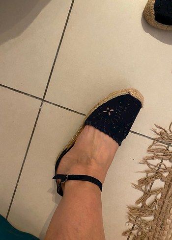 Kadın Lacivert Denim sandalet - Görsel 3