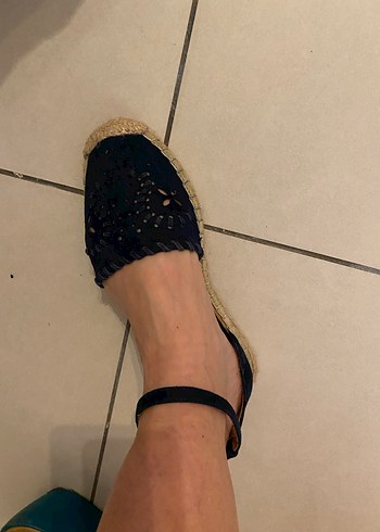 Kadın Lacivert Denim sandalet - Görsel 2