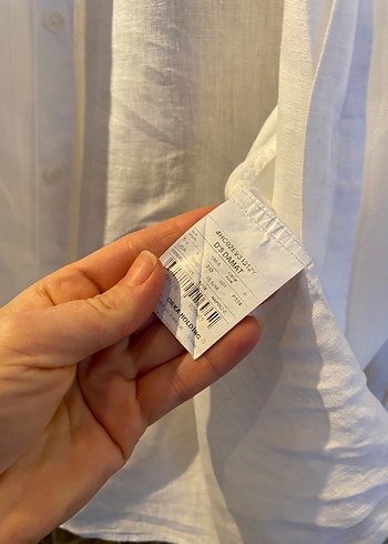 Beyaz Keten Erkek Gömlek Uzun Kollu - Görsel 3