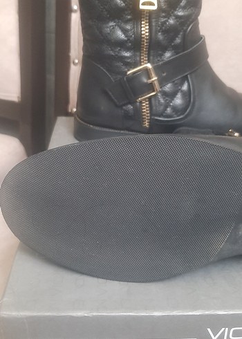 Kadın Siyah Deri Biker Bot - Görsel 3