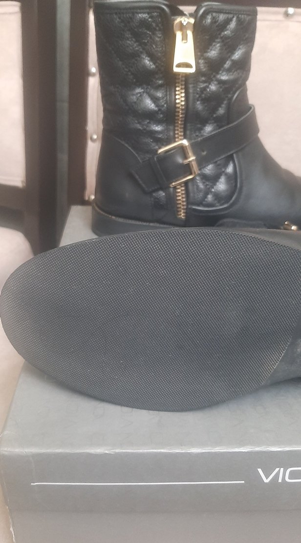 Kadın Siyah Deri Biker Bot - Görsel 3