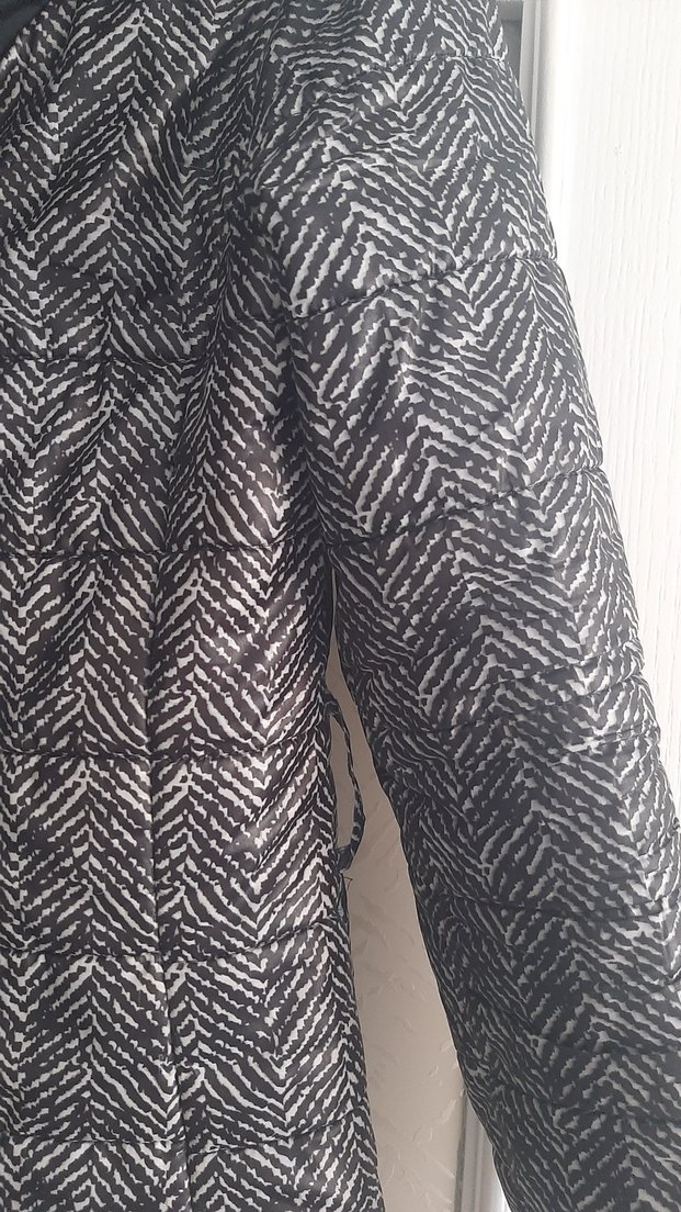 Gri Zebra Desenli Fermuarlı Kadın Ceket - Görsel 3