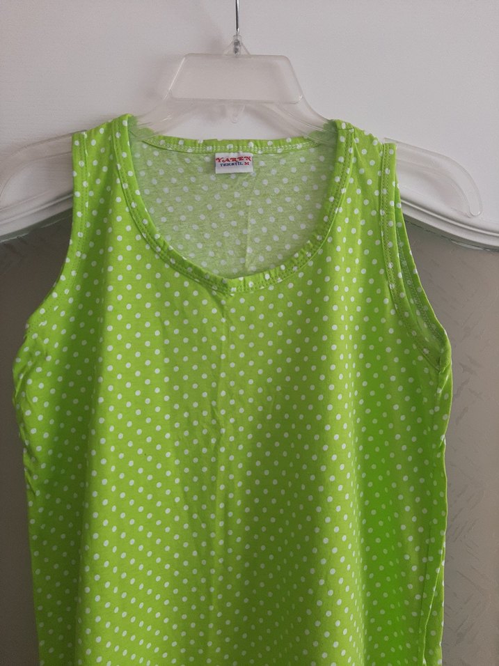 Yeşil V Yaka Uzun Hamile Gecelik - Görsel 2