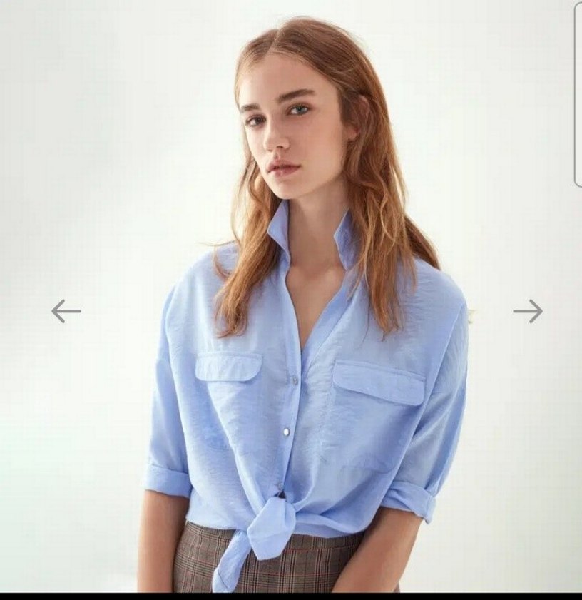 mudo  Mavi Düğmeli Kadın  Gömlek - Görsel 4
