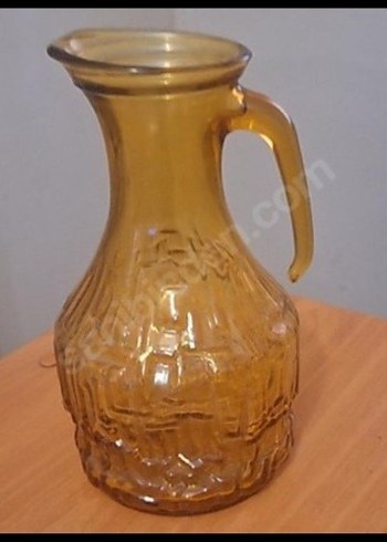 Parlak Bej Cam Sürahi ve Bardak Seti - Görsel 5