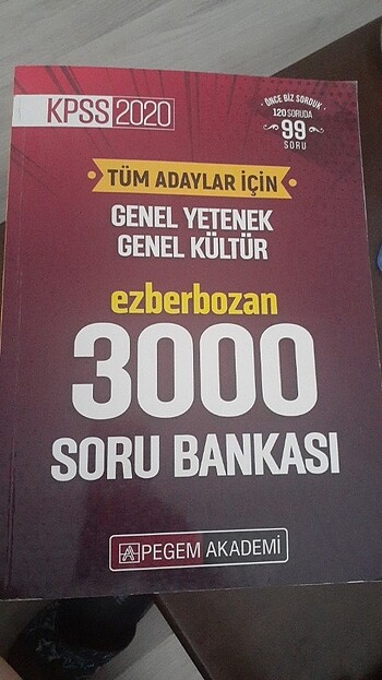 Pegem 2020 Ezberbozan 3000 Soru Bankası
