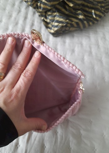 Pembe Örgü Kadın Çanta - Görsel 5