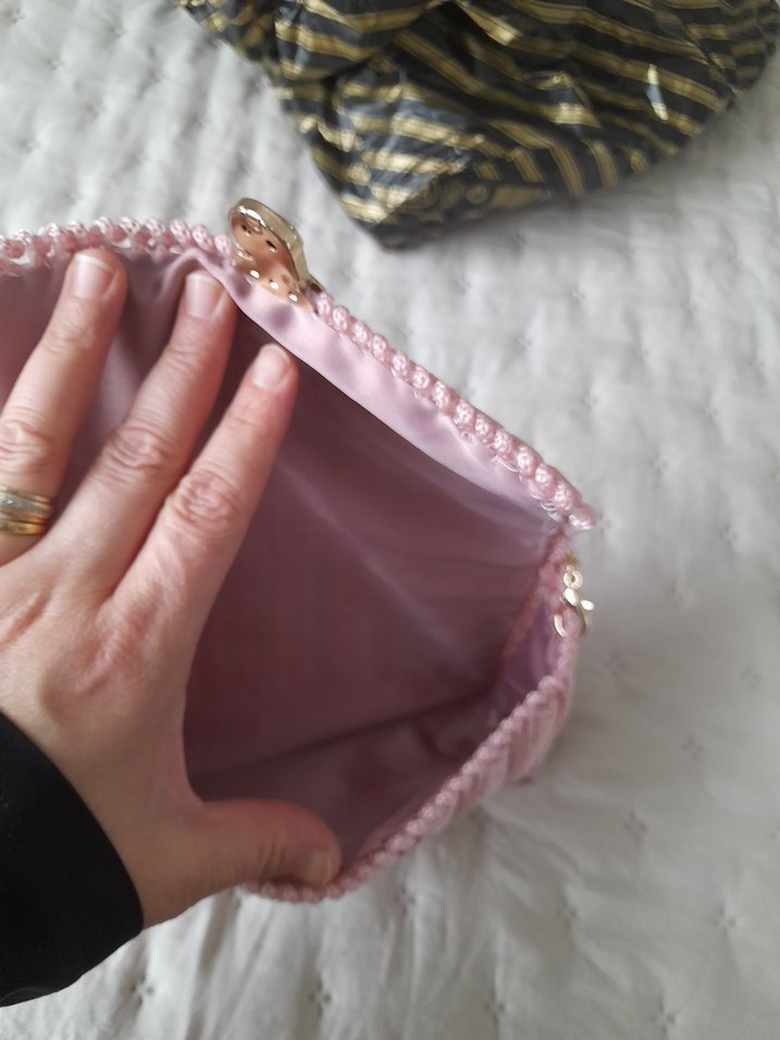 Pembe Örgü Kadın Çanta - Görsel 5