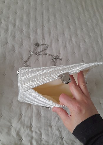 Beyaz Örgü Kadın Çanta - Görsel 4