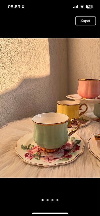 Kahve Fincanı Pembe Renk