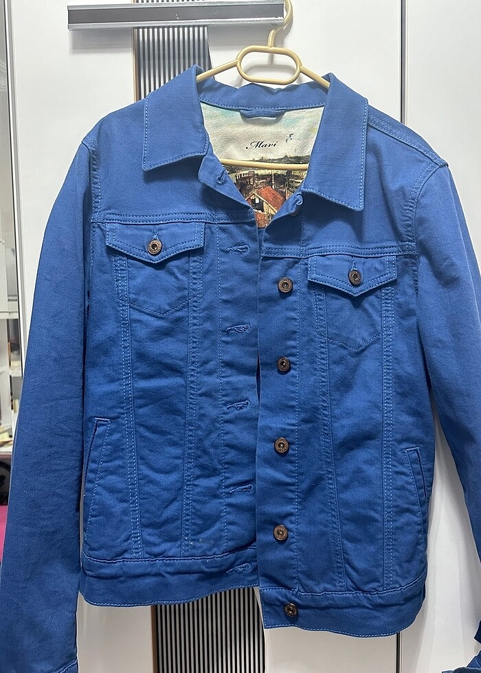 Mavi kot ceket - Görsel 3