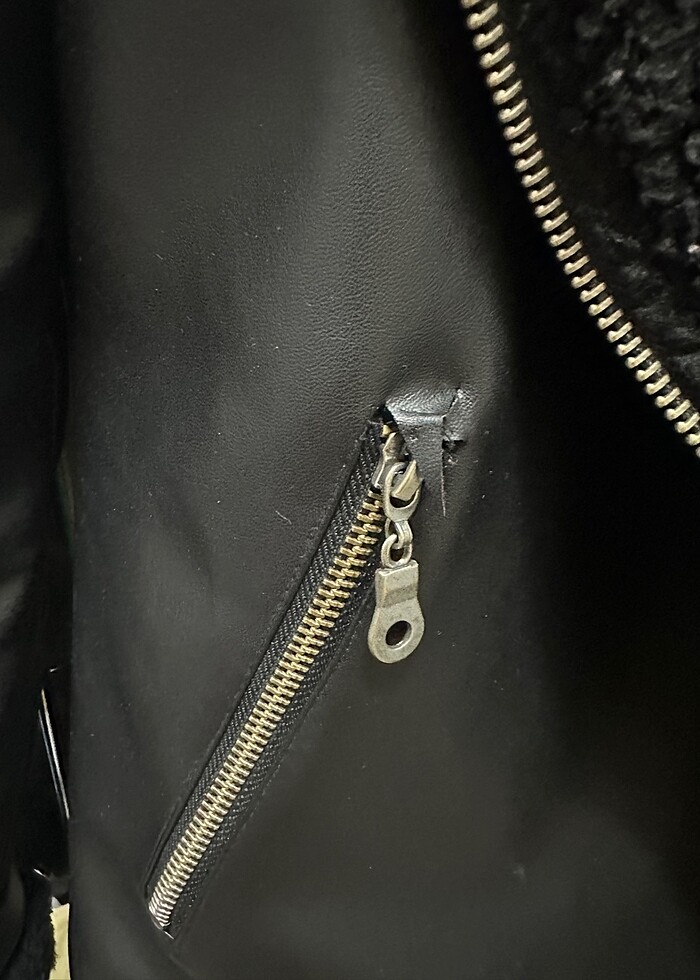 İçi kürklü deri mont - Görsel 4