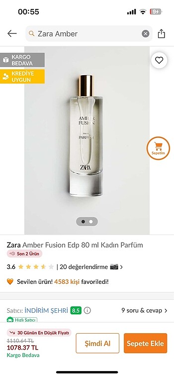 Zara ZARA AMBER FUSİON PARFÜM