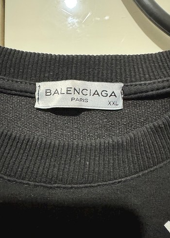 Siyah Baskılı Balenciaga Sweatshirt - Görsel 2