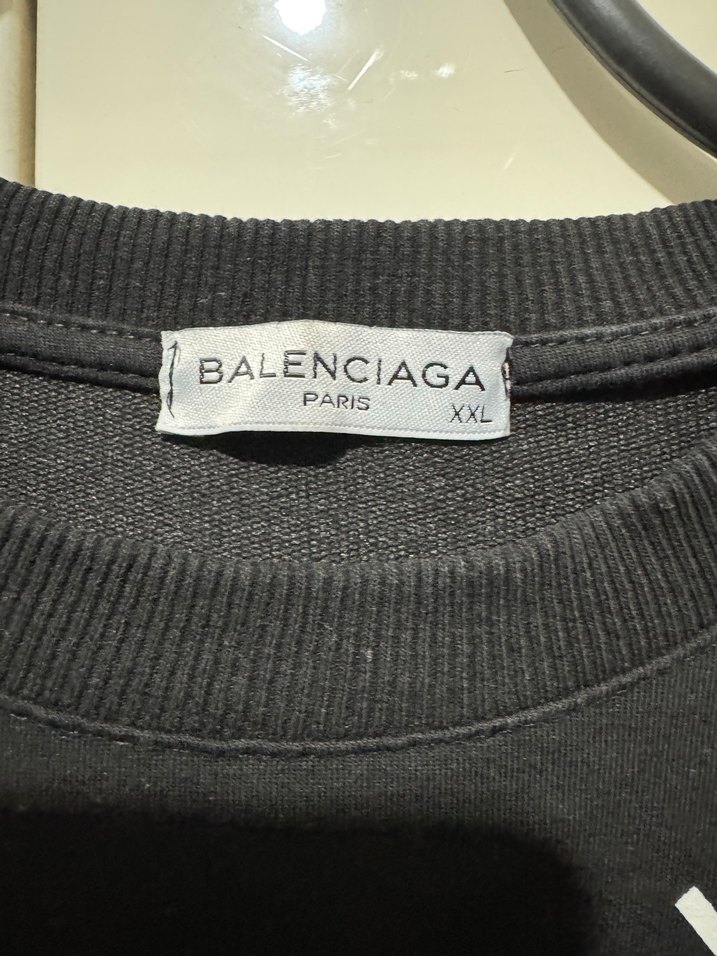Siyah Baskılı Balenciaga Sweatshirt - Görsel 2