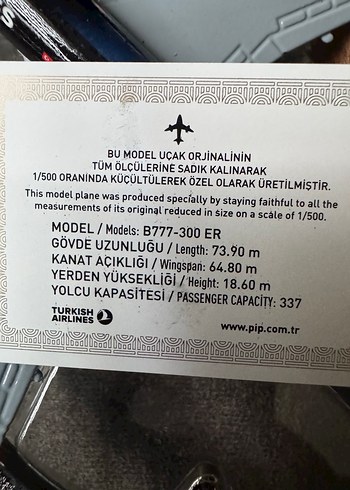 Turkish Airlines Uçak Maketi - Görsel 5