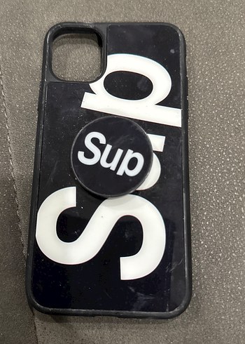 Siyah Street Wear Telefon Kılıfı Velcro Detaylı
