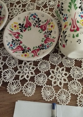 Çini Desenli İk kişilik i Fincan ve Tabak Seti - Görsel 3