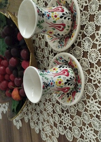 Çini Desenli İk kişilik i Fincan ve Tabak Seti - Görsel 4