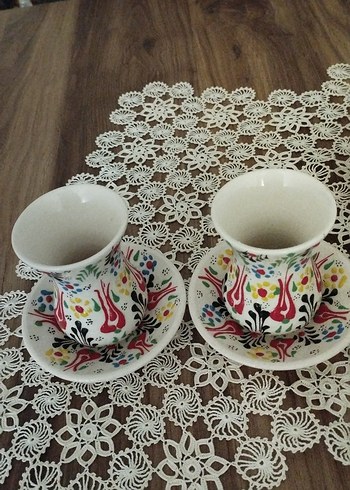 Çini Desenli İk kişilik i Fincan ve Tabak Seti - Görsel 7