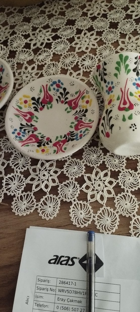 Çini Desenli İk kişilik i Fincan ve Tabak Seti - Görsel 3