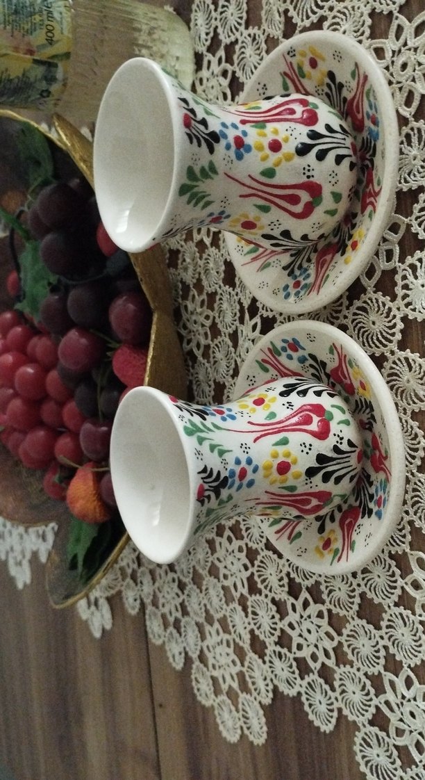 Çini Desenli İk kişilik i Fincan ve Tabak Seti - Görsel 5