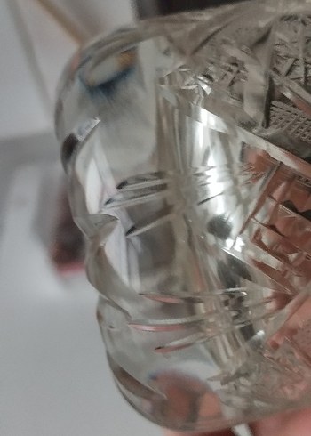 Kristal Kesim Cam şekerlik ve Tabak Seti - Görsel 4