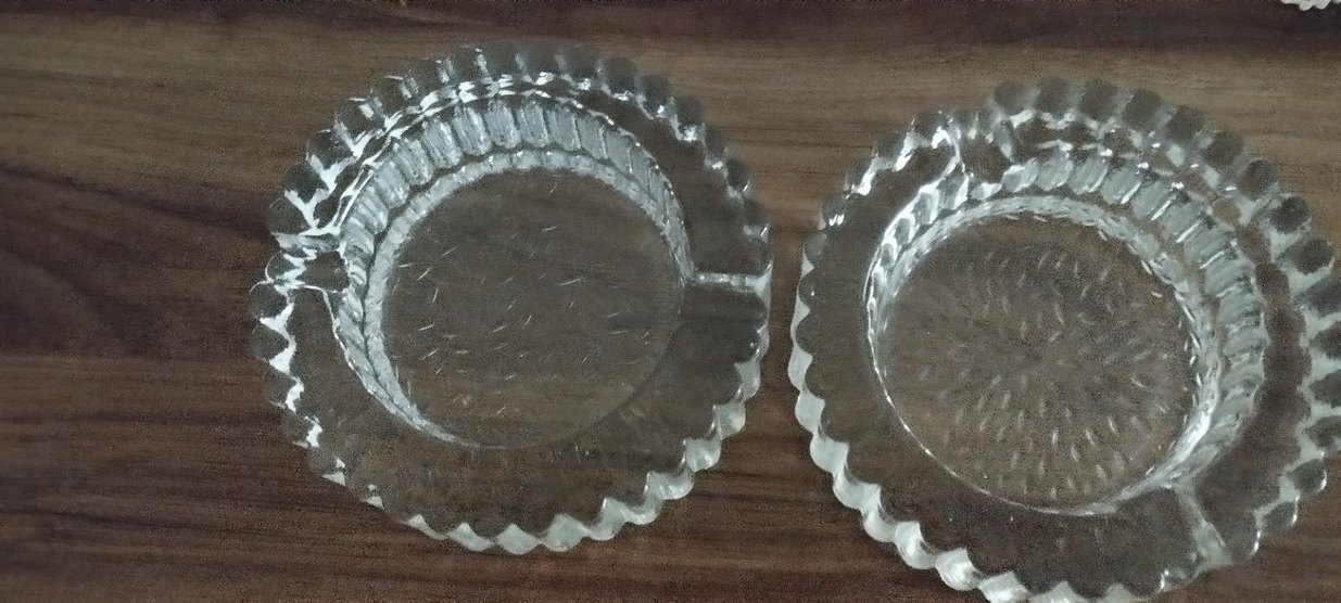 vintage ağır cam küllük - Görsel 3