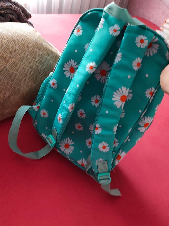 Turkuaz Çiçekli kız ilkokul çantası orjinal roboom - Görsel 3