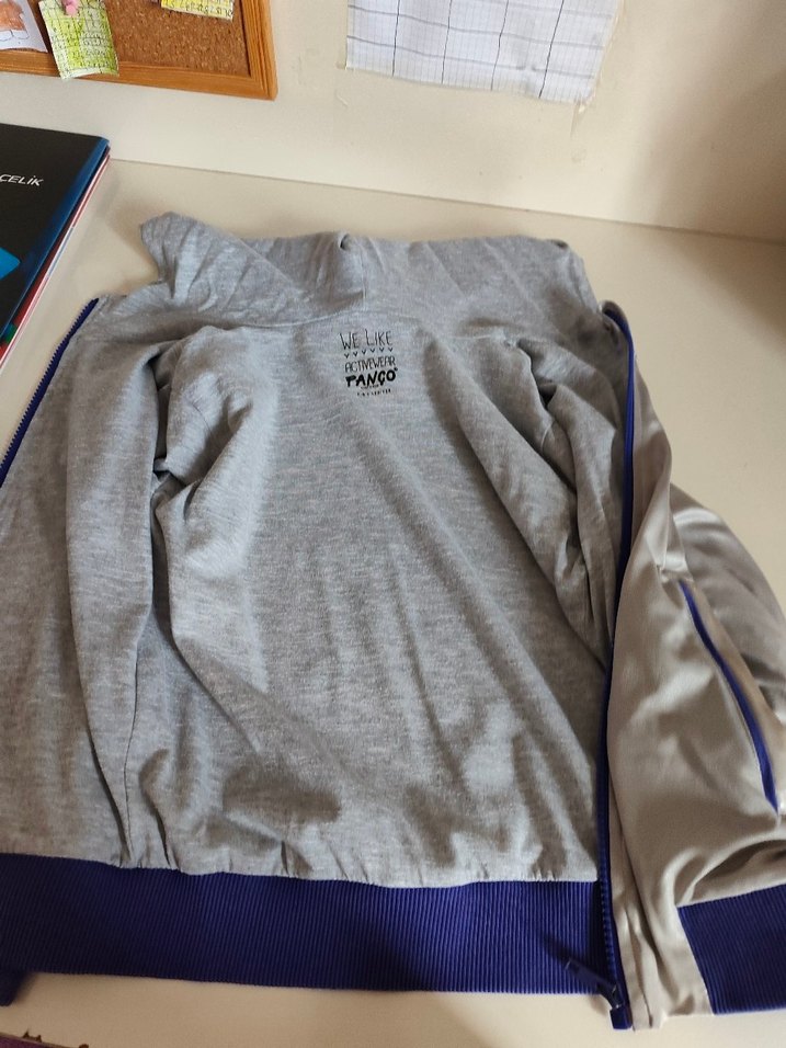 Gri Fermuarlı Erkek Sweatshirt - Görsel 4