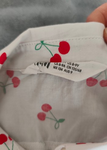 Kız Çocuk Kiraz Desenli Kolsuz Bluz - Görsel 2