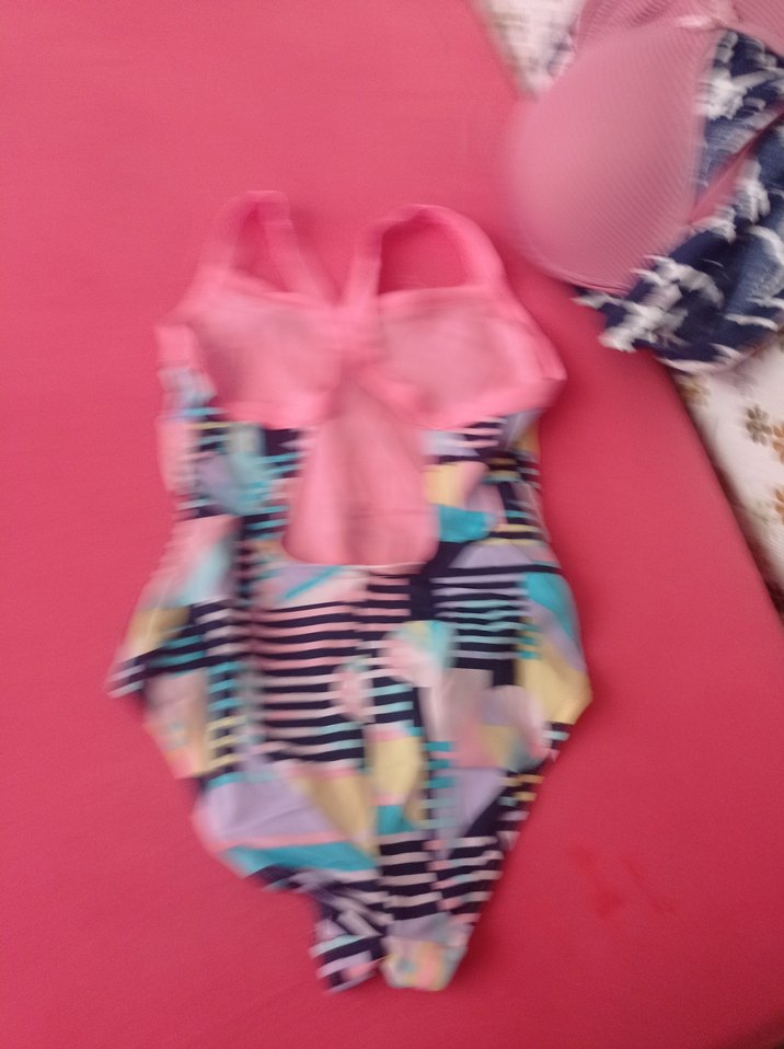 Kız Çocuk Çok Renkli Pop Art Mayo - Görsel 2