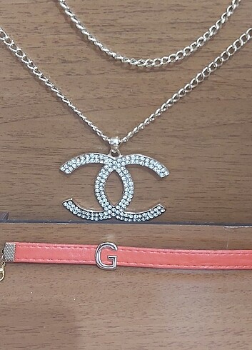 Chanel Taşlı uzun kolye