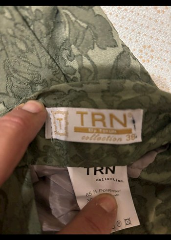 38 beden Kadın Haki Uzun Keten Etek cekmekoy - Görsel 2