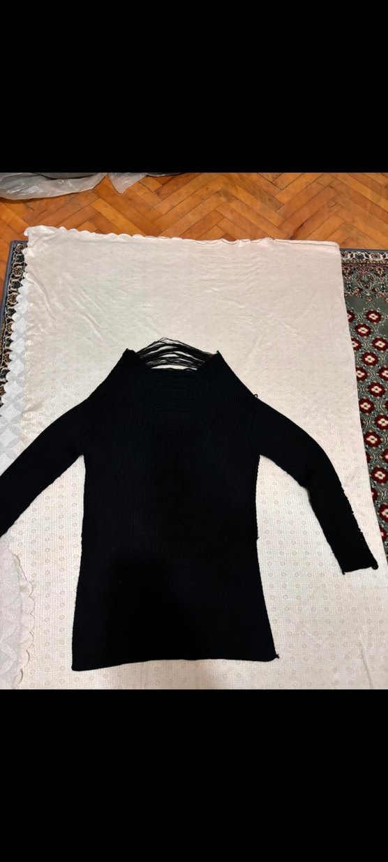 36 beden Siyah Uzun Kollu Triko onu yarım kazak cekmekoy - Görsel 2