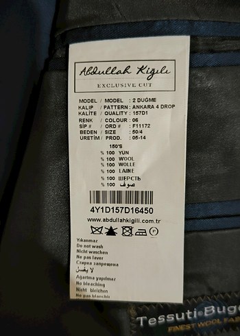 Klasik Lacivert Erkek Takım Elbise 48/4 drop sıfır ayarinda - Görsel 2