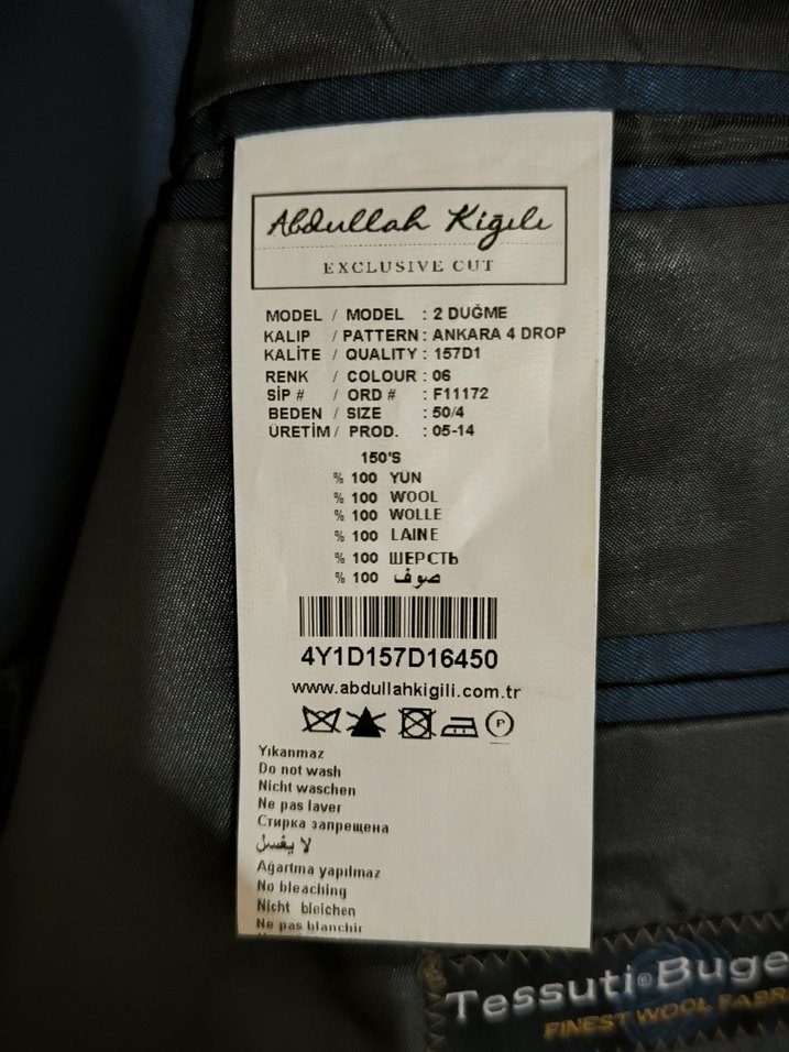 Klasik Lacivert Erkek Takım Elbise 48/4 drop sıfır ayarinda - Görsel 2