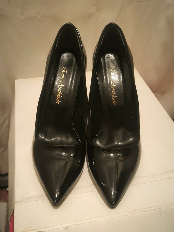 Kadın Siyah Rugan Stiletto Topuklu Ayakkabı - Görsel 2