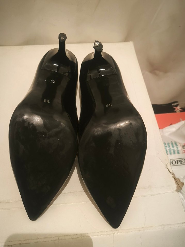 Kadın Siyah Rugan Stiletto Topuklu Ayakkabı - Görsel 3