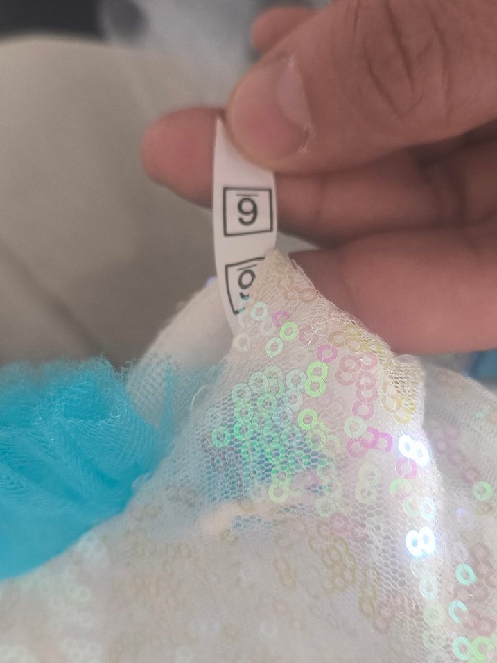 6 yaş Mavi Tüllü Kız Çocuk Straplez Elbise - Görsel 2