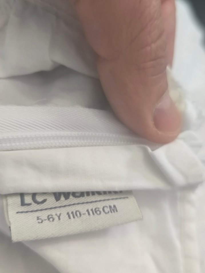 6 yaş Kız Çocuk Beyaz Fırfırlı Straplez Elbise - Görsel 2