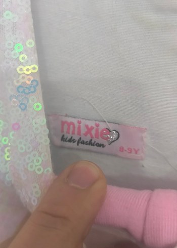 8-9 yaş Kız Çocuk Çok Renkli Payetli Elbise - Görsel 2