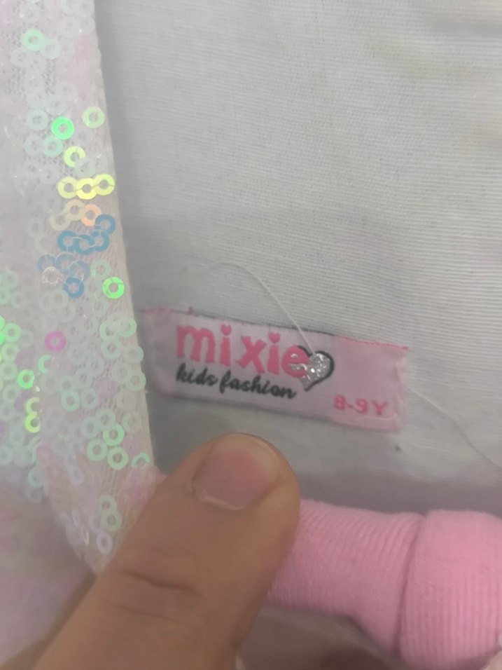 8-9 yaş Kız Çocuk Çok Renkli Payetli Elbise - Görsel 2