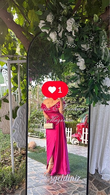 Düşük kol saten abiye