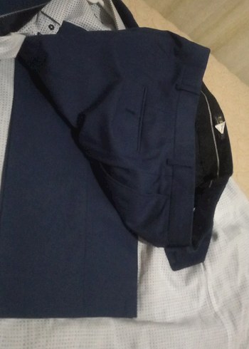 Erkek Mavi Düğmeli Ofis Takım Elbise - Görsel 5